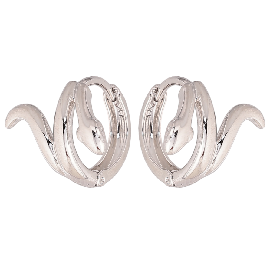 Сережки Xuping колір Родій колечка "Змії" фото №1