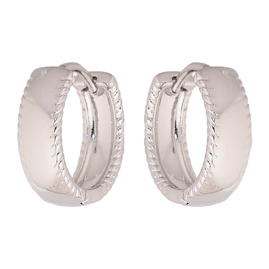 Сережки Xuping колір Родій колечка "Декоративний візерунок" фото №1