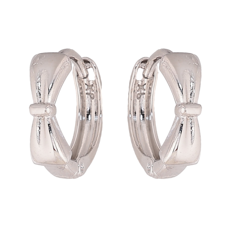 Серьги Xuping цвет Родий колечки "Банты" фото №3