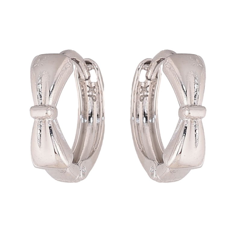 Сережки Xuping колір Родій колечка "Банти" фото №1