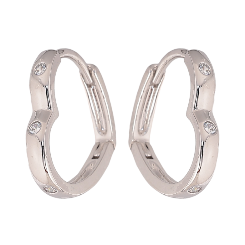 Сережки Xuping колір Родій колечка "Сердечка" фото №1