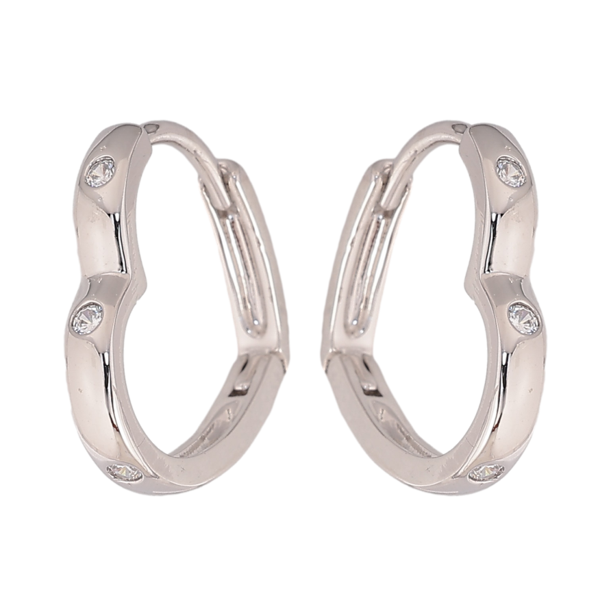 Серьги Xuping цвет Родий колечки "Сердечки" фото №1