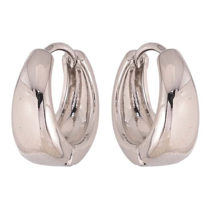 Сережки Xuping колір Родій колечка "Класика" ø 15мм фото №2