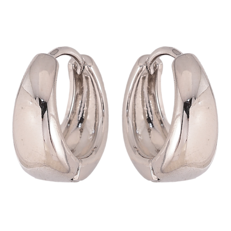 Серьги Xuping цвет Родий колечки "Классика" ø 15мм фото №1