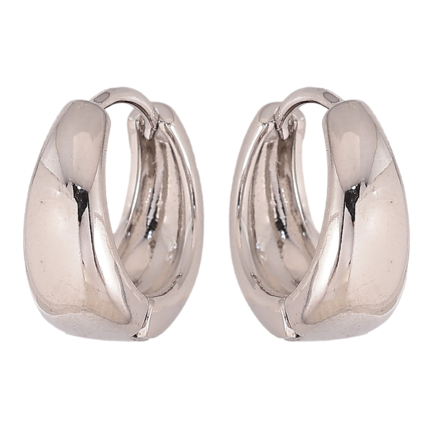 Сережки Xuping колір Родій колечка "Класика" ø 15мм фото №1