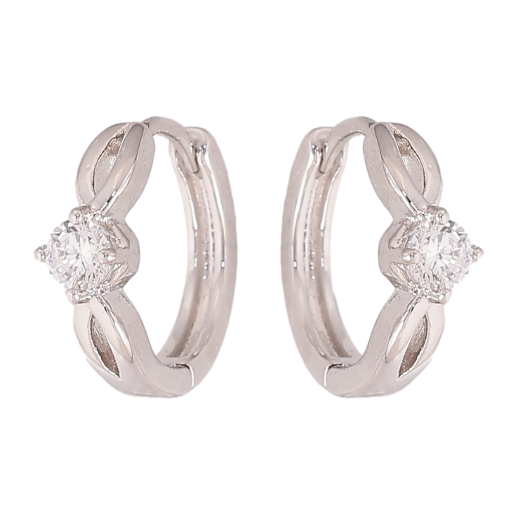 Сережки Xuping колір Родій колечка "Візерунок з кристалом" фото №22