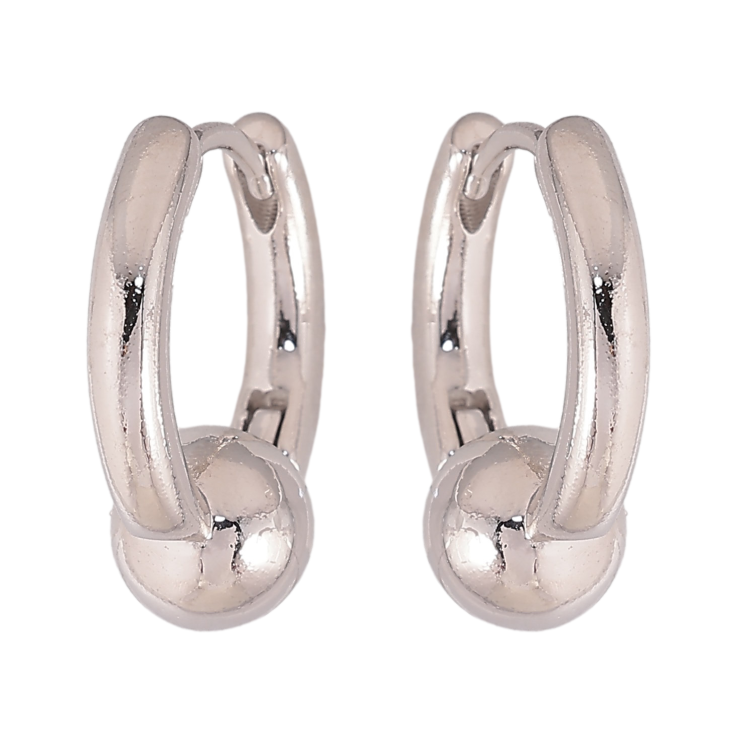 Серьги Xuping цвет Родий колечки "Колечки с шариками" фото №24