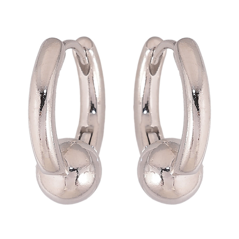 Сережки Xuping колір Родій колечка "Кільця з кульками" фото №1