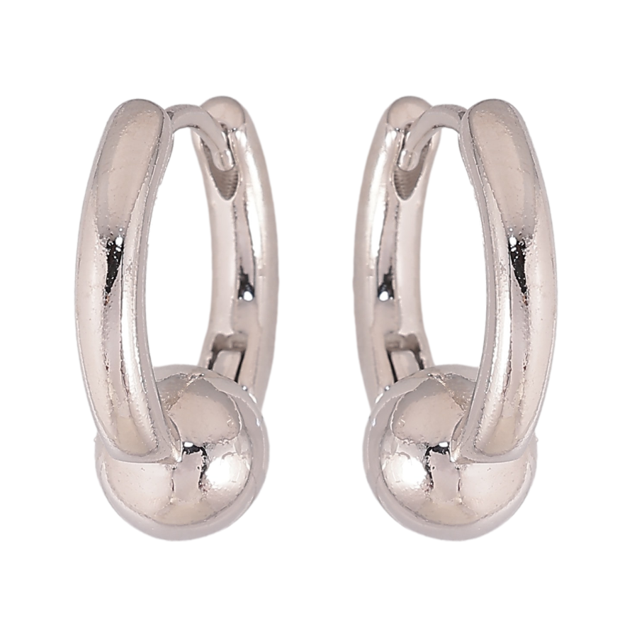 Серьги Xuping цвет Родий колечки "Колечки с шариками" фото №1