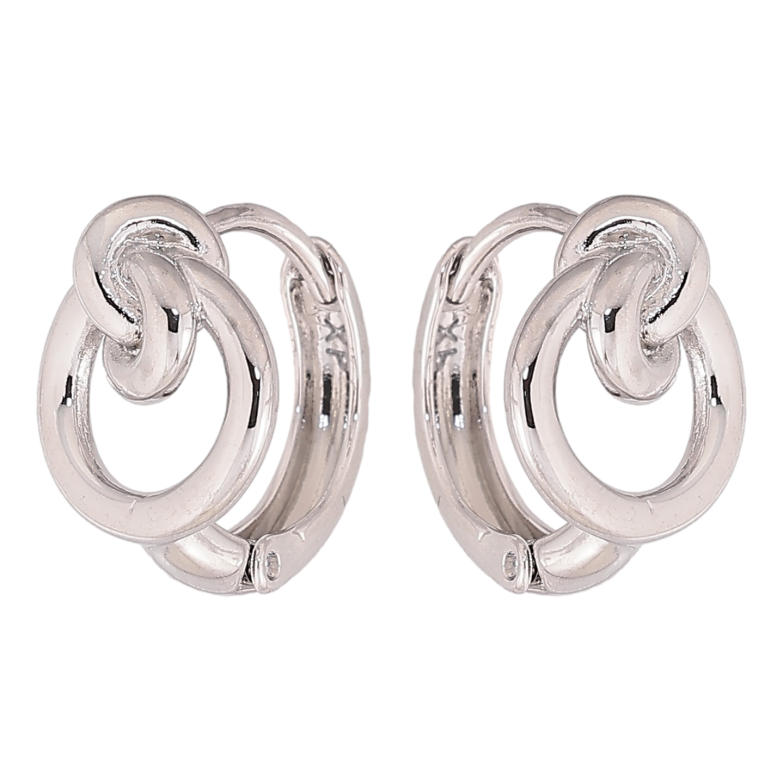 Сережки Xuping колір Родій колечка "Декоративний візерунок" фото №1