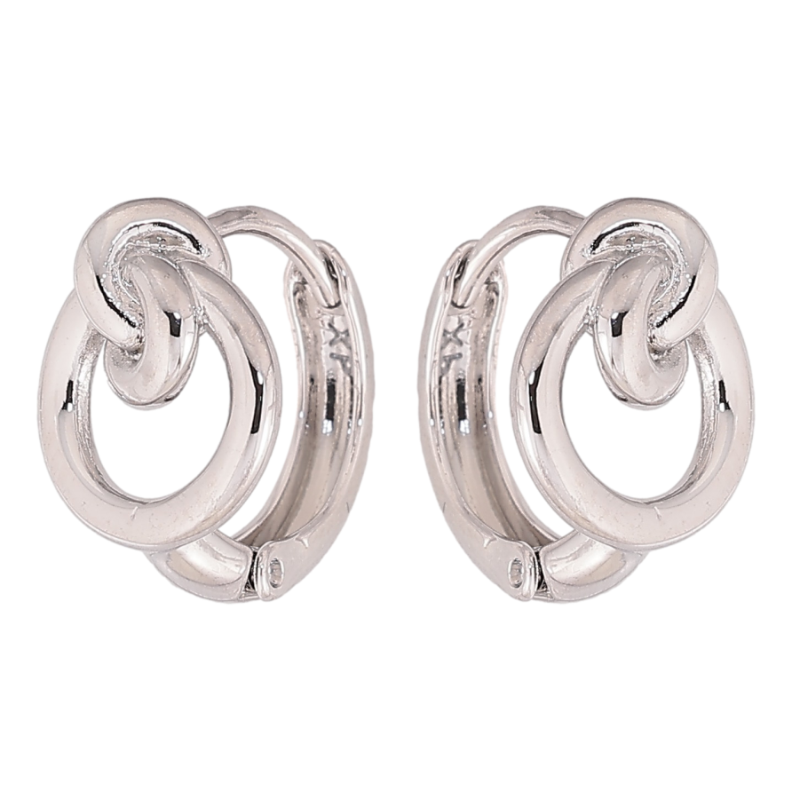 Сережки Xuping колір Родій колечка "Декоративний візерунок" фото №1