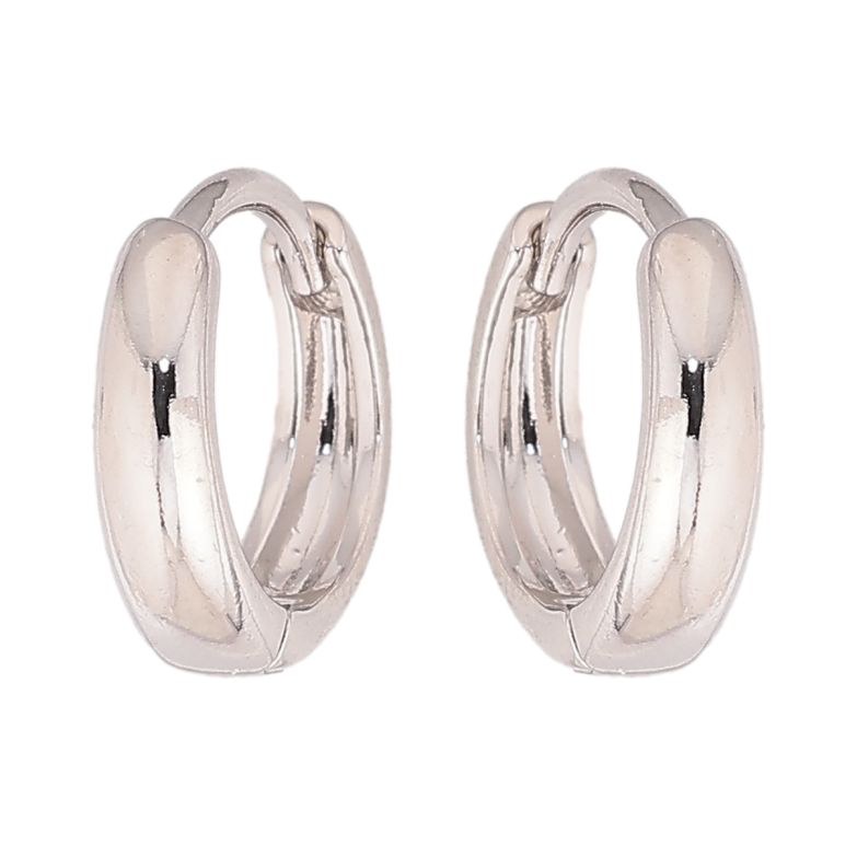 Сережки Xuping колір Родій колечка "Класика" ø 13мм фото №1