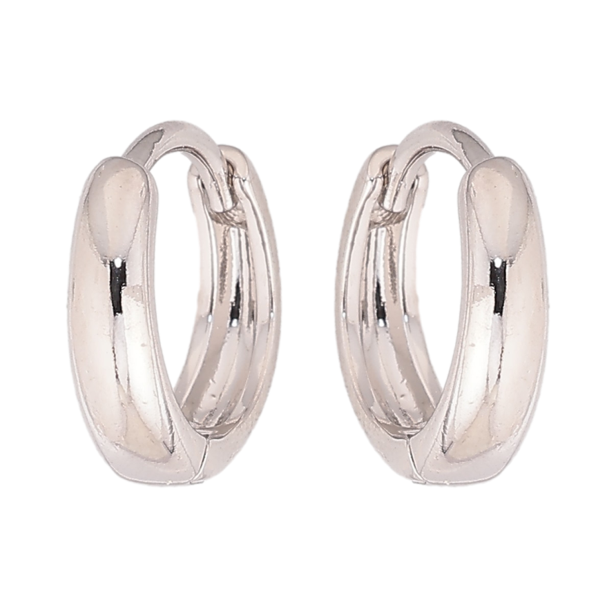 Сережки Xuping колір Родій колечка "Класика" ø 13мм фото №1