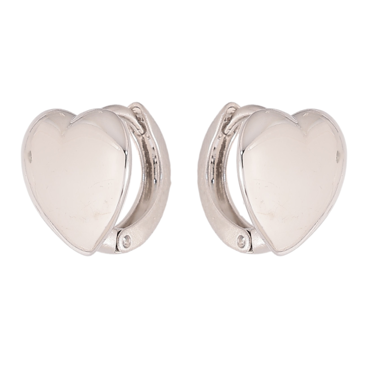Серьги Xuping цвет Родий колечки "Сердечки" фото №24