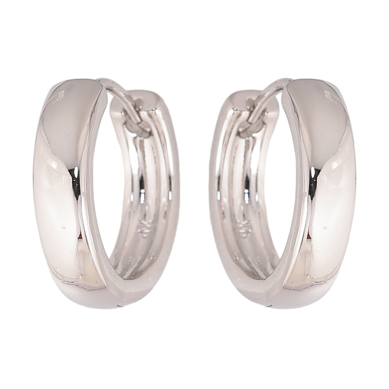 Сережки Xuping колір Родій колечка "Класика, шир. 4мм" ø 18мм фото №1