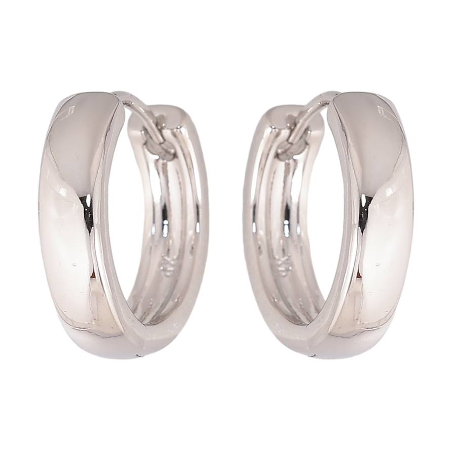 Серьги Xuping цвет Родий колечки "Классика, шир. 4мм" ø 18мм фото №1