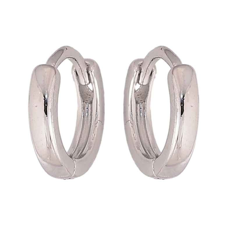 Серьги Xuping цвет Родий колечки "Классика, шир. 2мм" ø 12мм фото №1