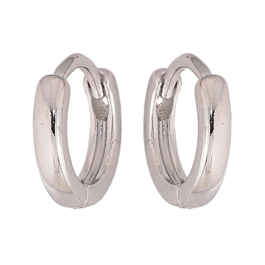 Сережки Xuping колір Родій колечка "Класика, шир. 2мм" ø 12мм фото №1