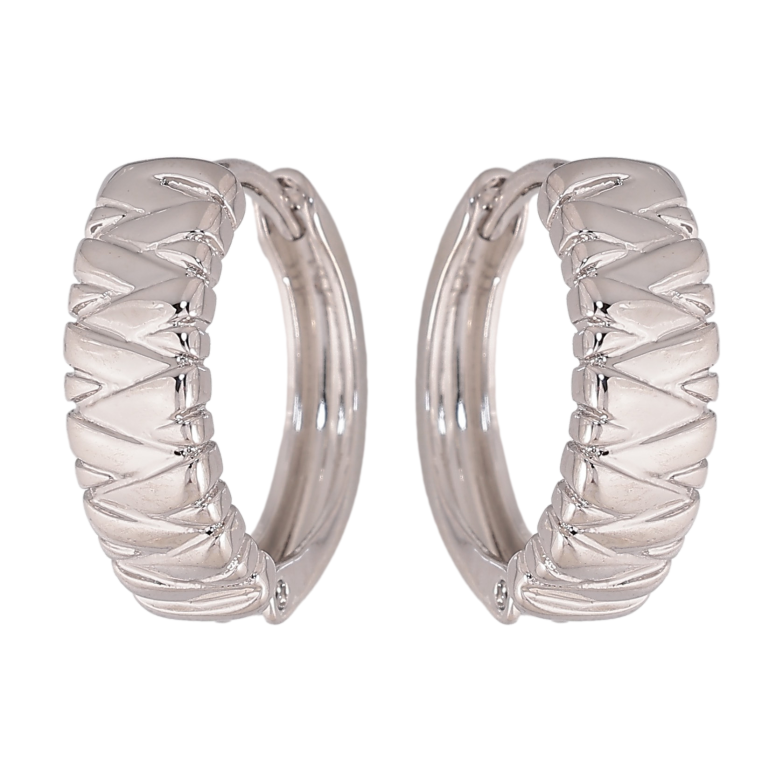 Серьги Xuping цвет Родий колечки "Декоративный узор" фото №1