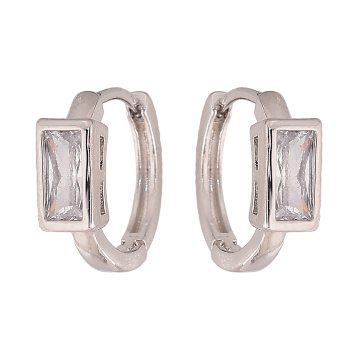 Сережки Xuping колір Родій колечка "Кристали" фото №8