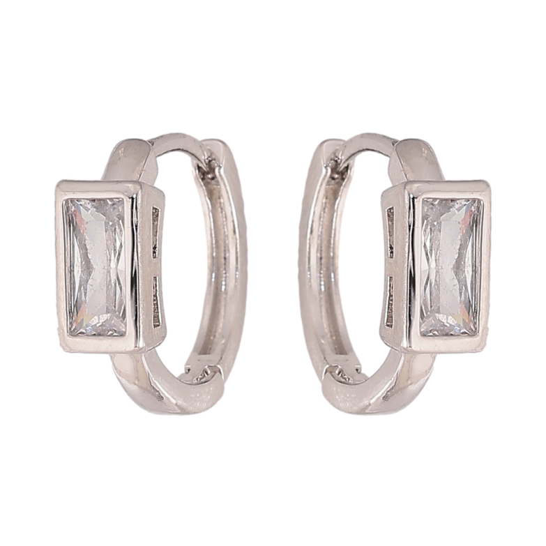 Сережки Xuping колір Родій колечка "Кристали" фото №1