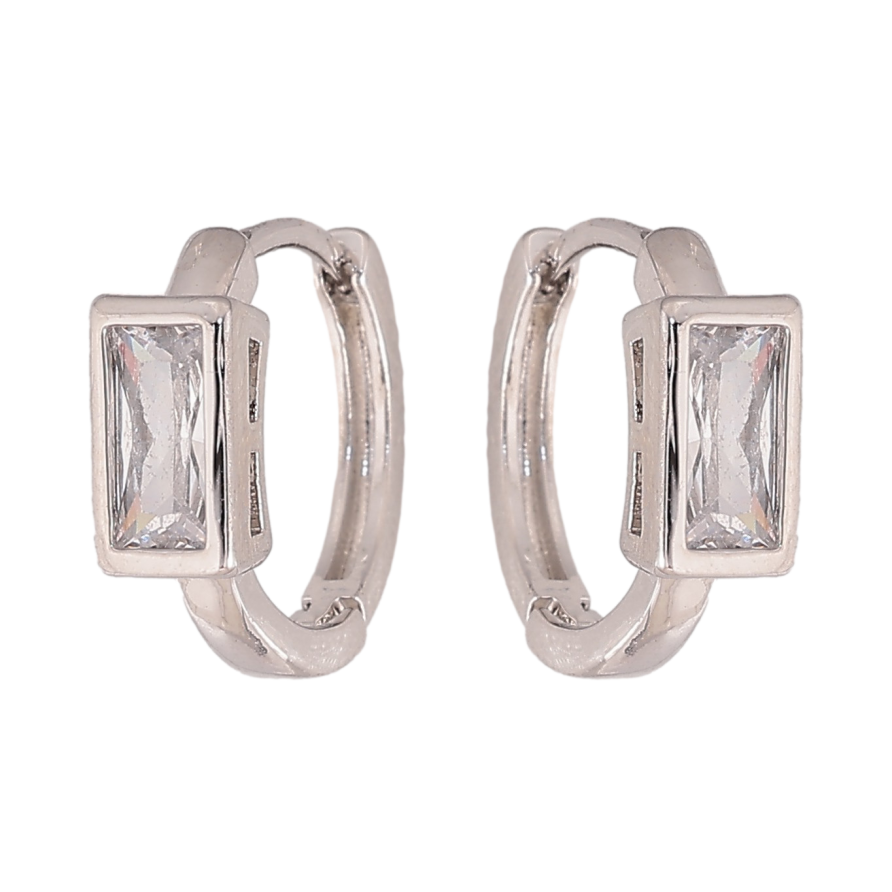 Сережки Xuping колір Родій колечка "Кристали" фото №1