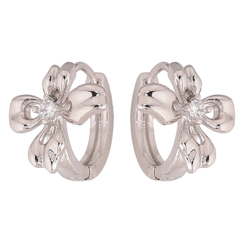 Серьги Xuping цвет Родий колечки "Цветочки" фото №1