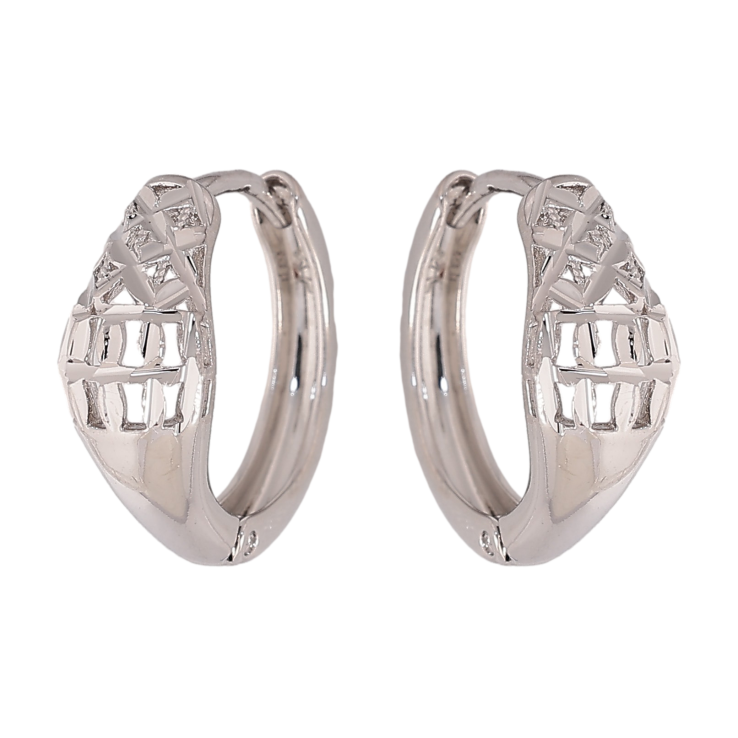 Серьги Xuping цвет Родий колечки "Декоративный узор" фото №22