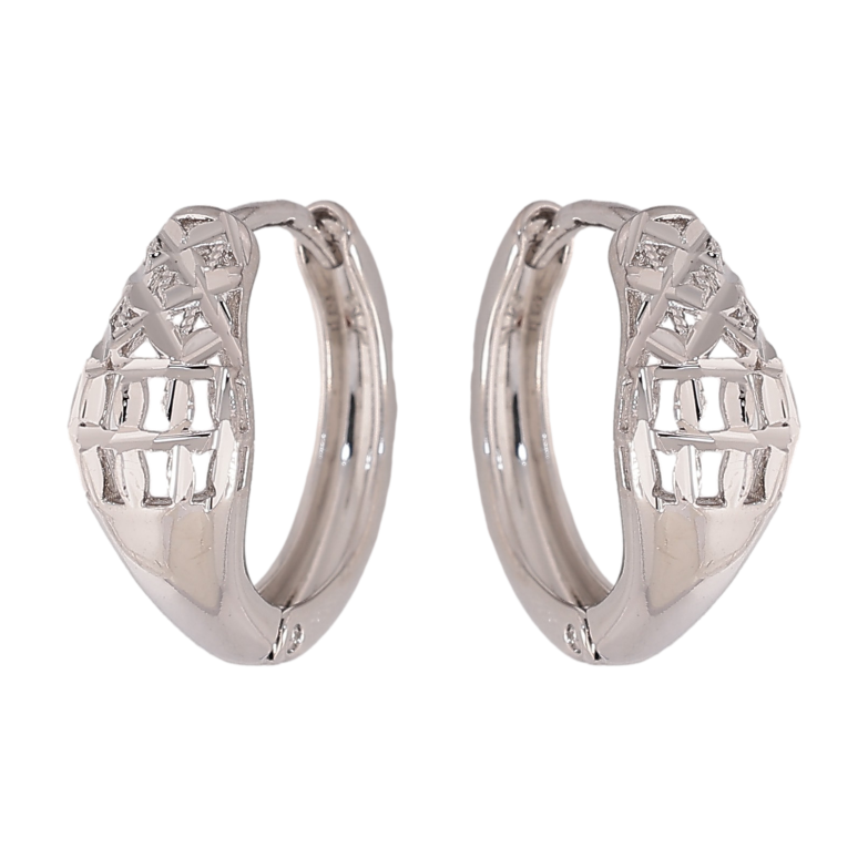 Сережки Xuping колір Родій колечка "Декоративний візерунок" фото №1