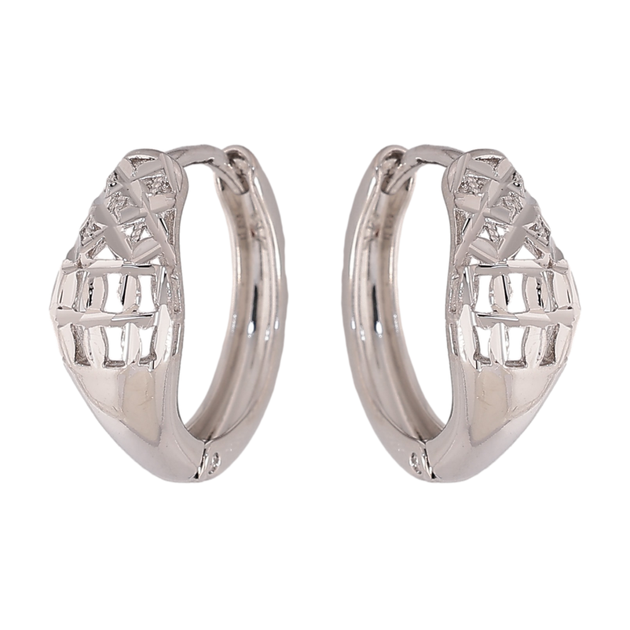 Сережки Xuping колір Родій колечка "Декоративний візерунок" фото №1