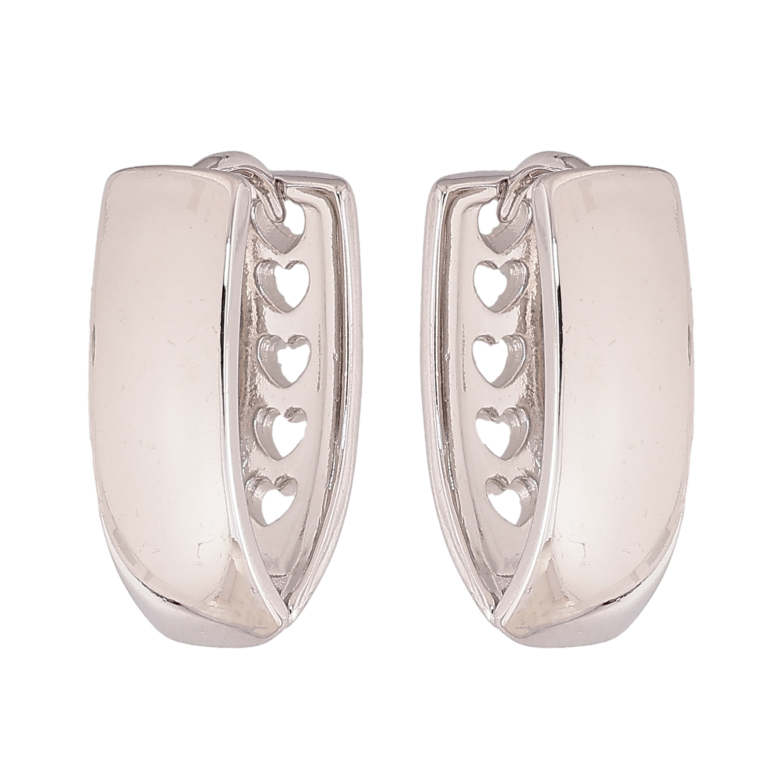 Сережки Xuping колір Родій колечка "Широкі скоби" фото №3