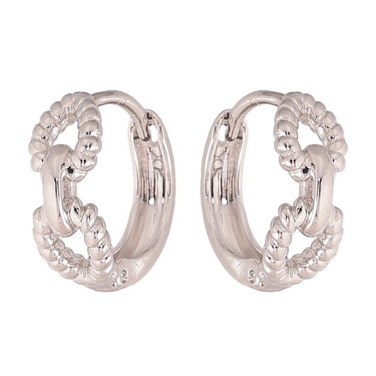 Сережки Xuping колір Родій колечка "Декоративний візерунок" фото №2