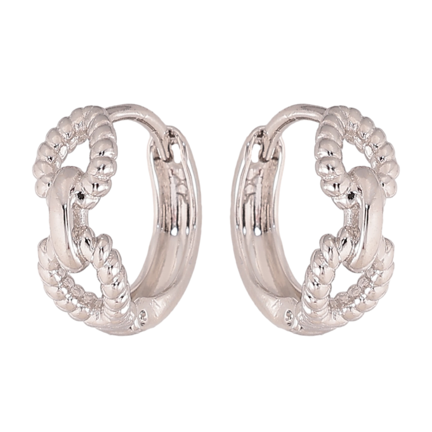 Сережки Xuping колір Родій колечка "Декоративний візерунок" фото №1