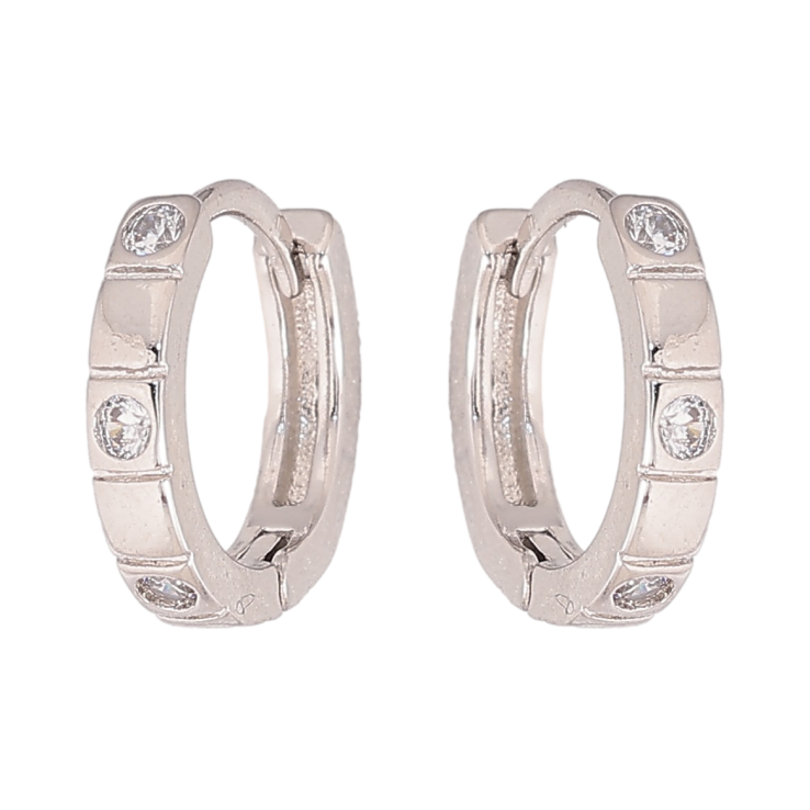 Сережки Xuping колір Родій колечка "Візерунок з кристалами" фото №14