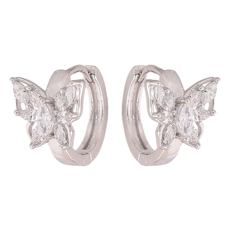 Сережки Xuping колір Родій колечка "Метелики" фото №9