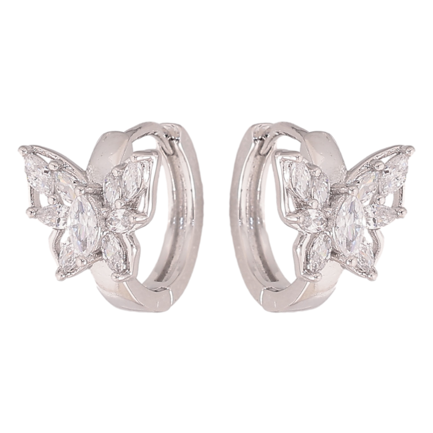 Сережки Xuping колір Родій колечка "Метелики" фото №1