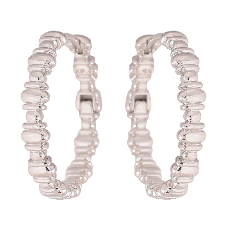 Сережки Xuping колір Родій колечка "Декоративний візерунок" фото №14