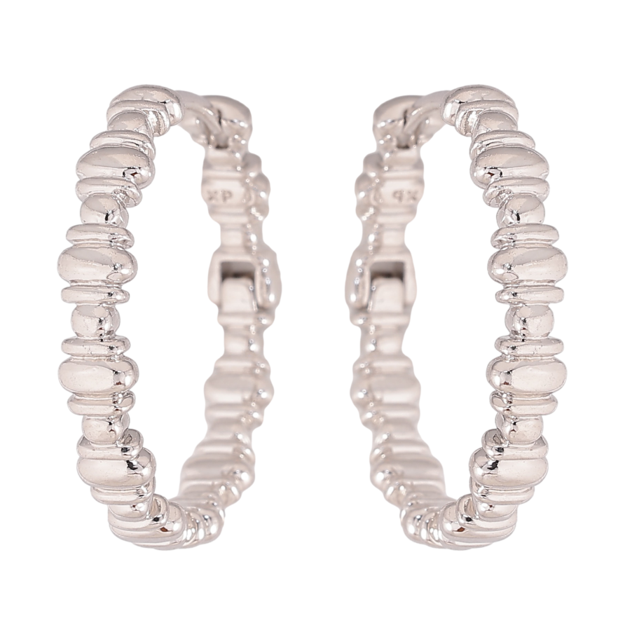 Сережки Xuping колір Родій колечка "Декоративний візерунок" фото №1