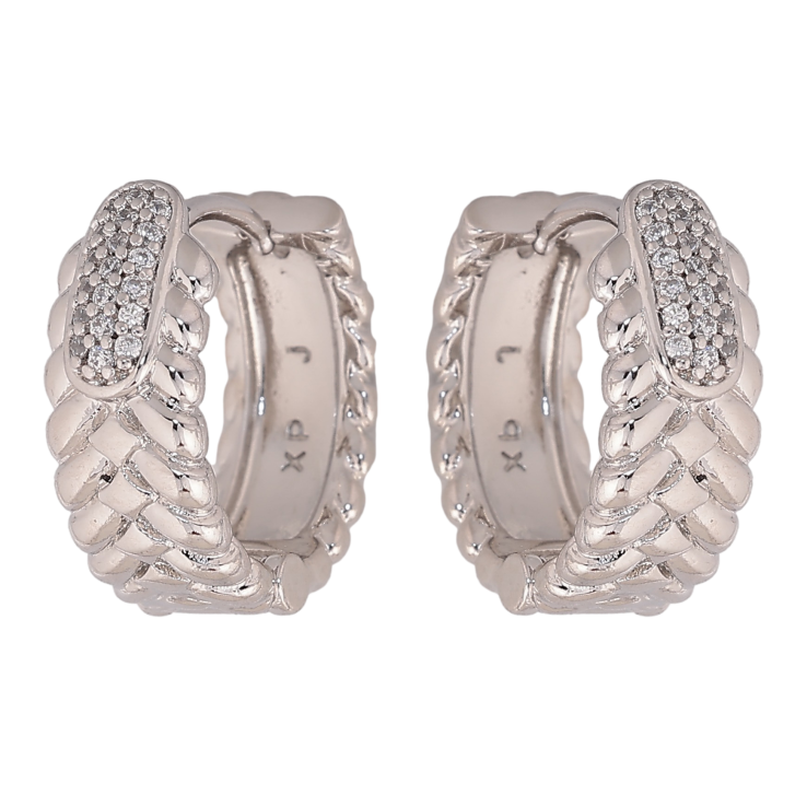 Сережки Xuping колір Родій колечка "Візерунок з кристалами" фото №22