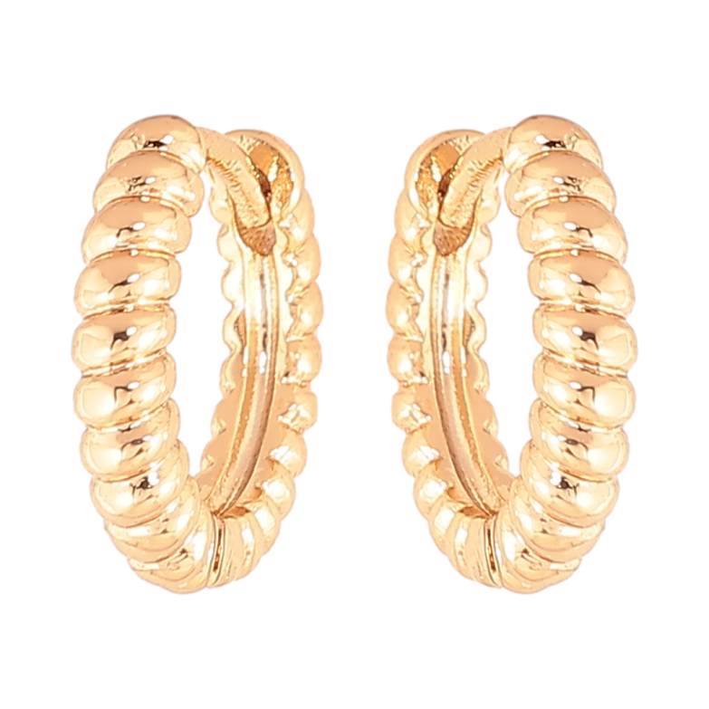 Сережки Xuping колір позолота 18К колечка декоративний візерунок фото №2