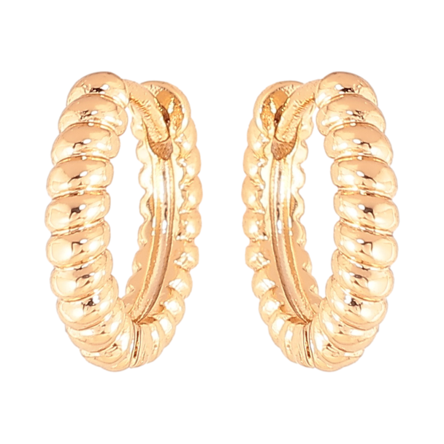 Сережки Xuping колір позолота 18К колечка декоративний візерунок фото №1