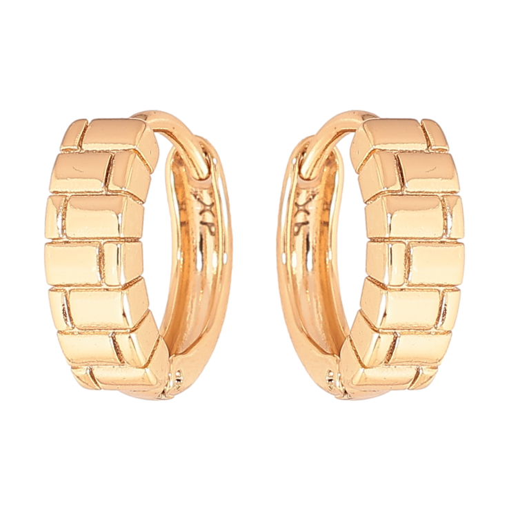 Серьги Xuping цвет позолота 18К колечки декоративный узор фото №2