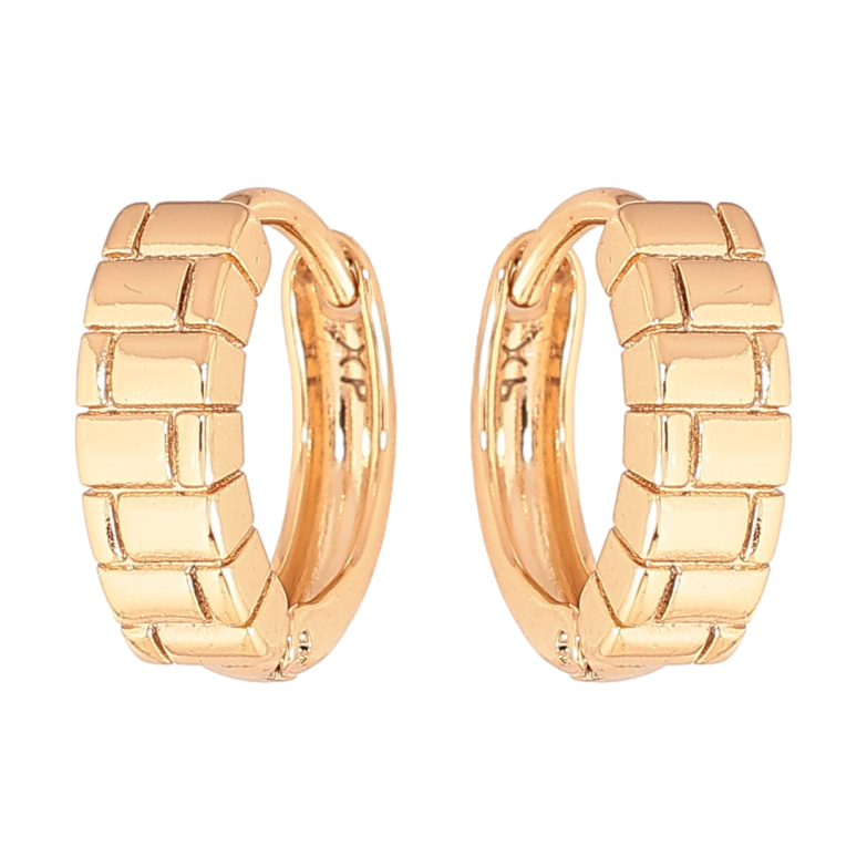 Сережки Xuping колір позолота 18К колечка декоративний візерунок  фото №1