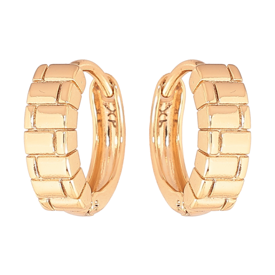 Сережки Xuping колір позолота 18К колечка декоративний візерунок  фото №1