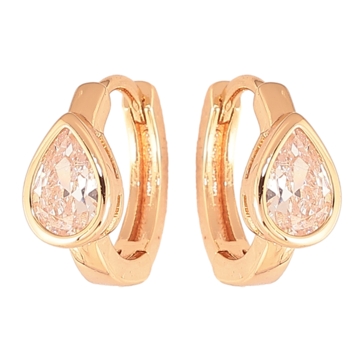 Сережки Xuping колір позолота 18К колечка кристальні крапельки фото №22