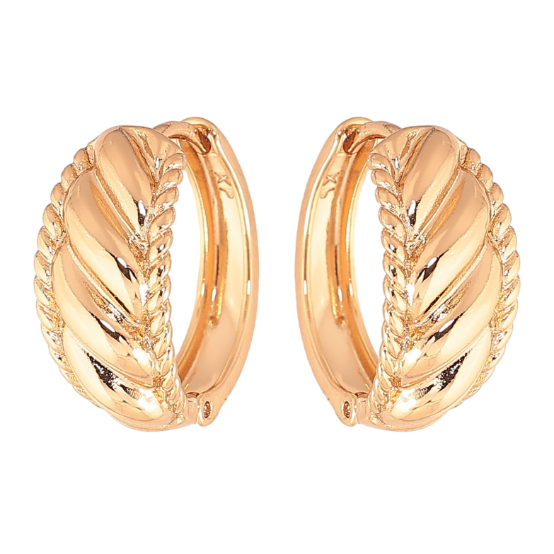 Серьги Xuping цвет позолота 18К колечки декоративный узор фото №4 Серьги Xuping цвет позолота 18К колечки декоративный узор фото №4