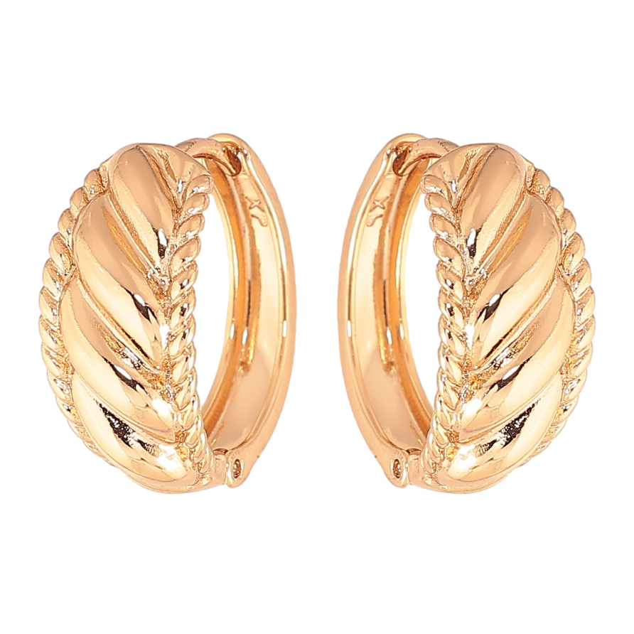 Серьги Xuping цвет позолота 18К колечки декоративный узор фото №1 Серьги Xuping цвет позолота 18К колечки декоративный узор фото №1