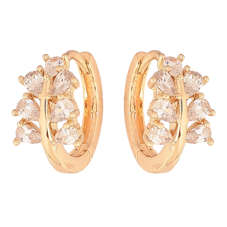 Сережки Xuping колір позолота 18К колечка візерунок з кристалами фото №12