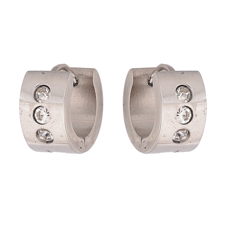 Сережки колечка "Візерунок з кристалами" фото №4 Сережки колечка "Візерунок з кристалами" фото №4