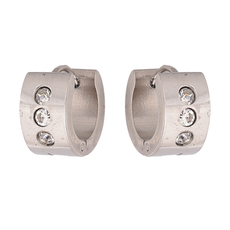 Сережки колечка "Візерунок з кристалами" фото №2